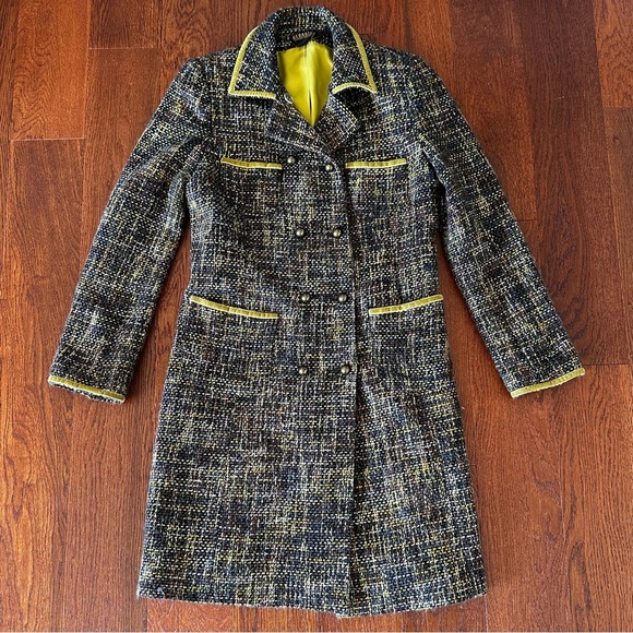 Vintage Georgiou Tweed Coat with Velvet Trim - Picture 10 of 10